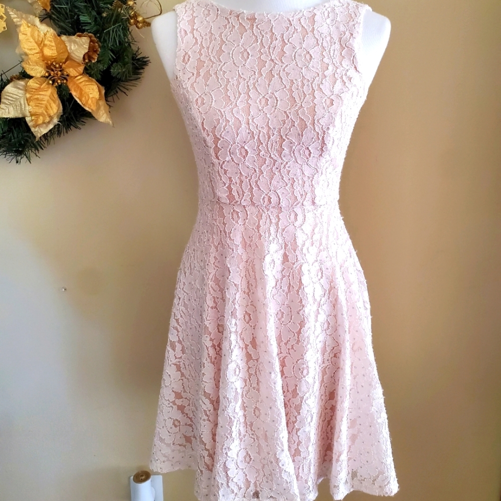Speechless Sleeveless Lace Fit & Flare Dress Size 1